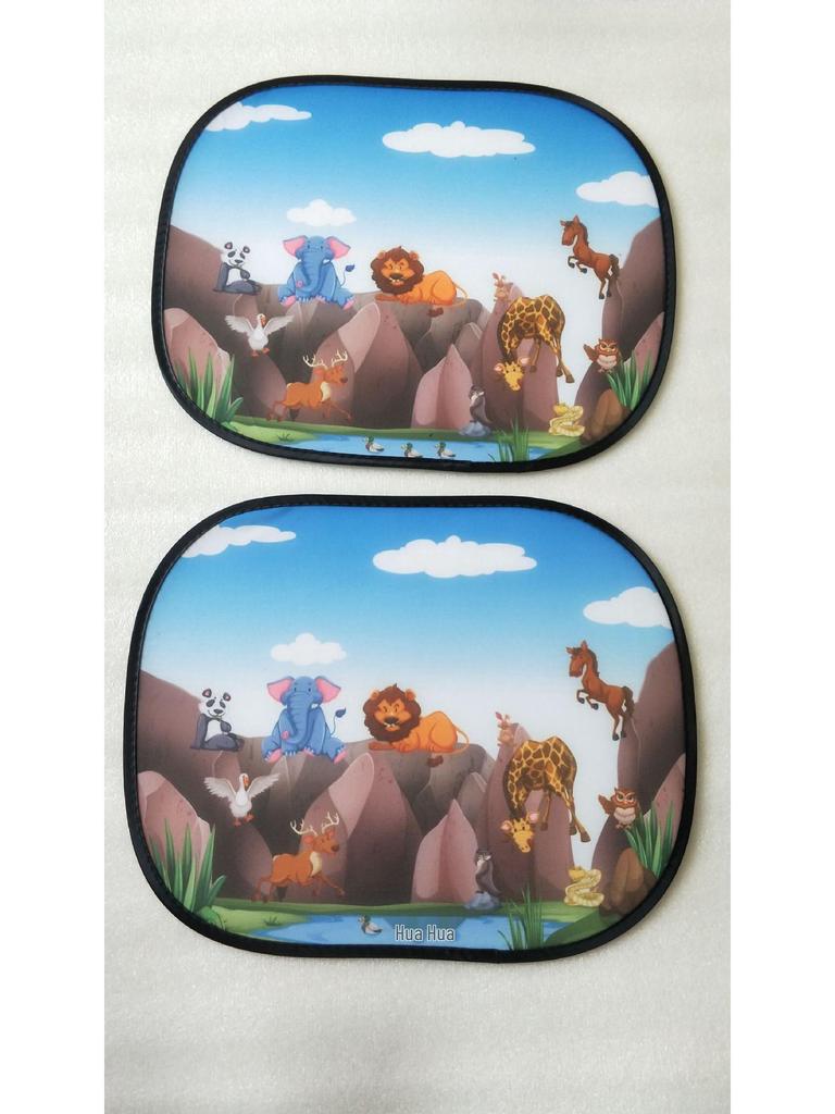 Parasol Lateral para Ventana Interior de Coche Pegatina Estática de Dibujos Animados con Logo