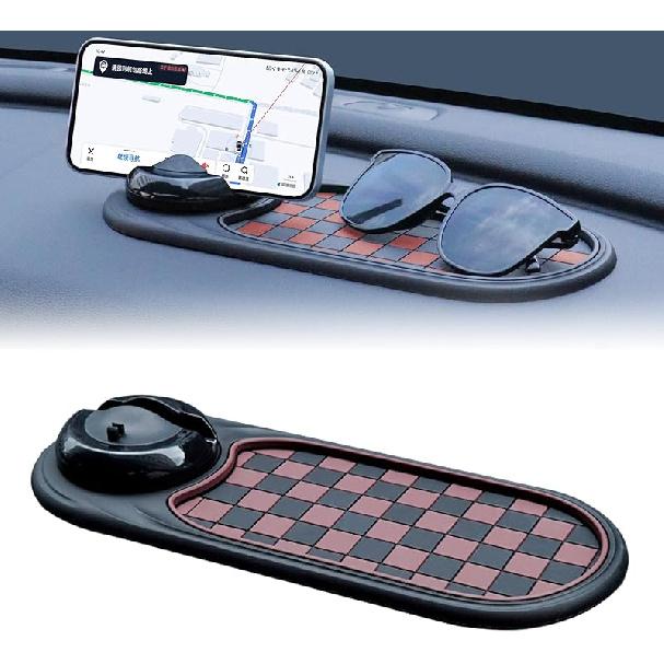 Universal Anti-Slip Car Dashboard Mat With 360° Rotating Phone Holder – Multi-Functional Organizer Pad For Phones, Sunglasses, Keys, And Daily