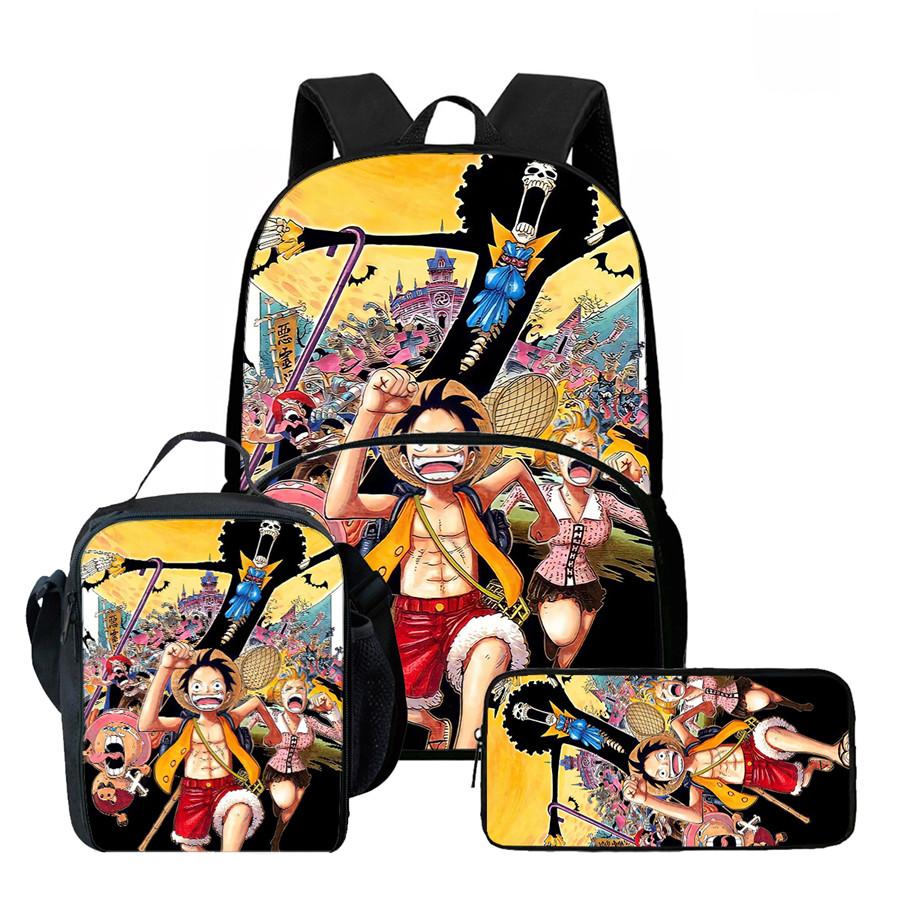 15 Inch One Piece Lightweight 3PCS School Backpack Set with Front Pocket, Lunch Bag, Pencil Case, Unisex for Boys Girls Age 6-10