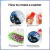 8 Pieces/set of Animal Wolf Pattern Painted Coasters Set with Holder DIY Coasters for Beginners and Adults, Art and Craft Supplies Gifts