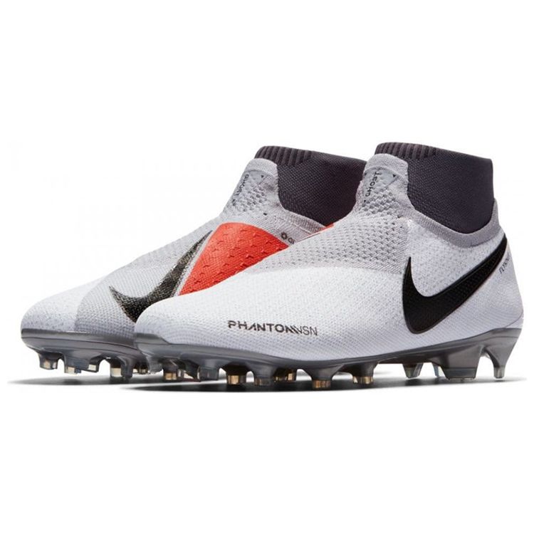 Nike Phantom Vision Elite Dynamic Fit FG Pure Platinum Men Cleats Grey Black-Light-Crimson AO3262-060