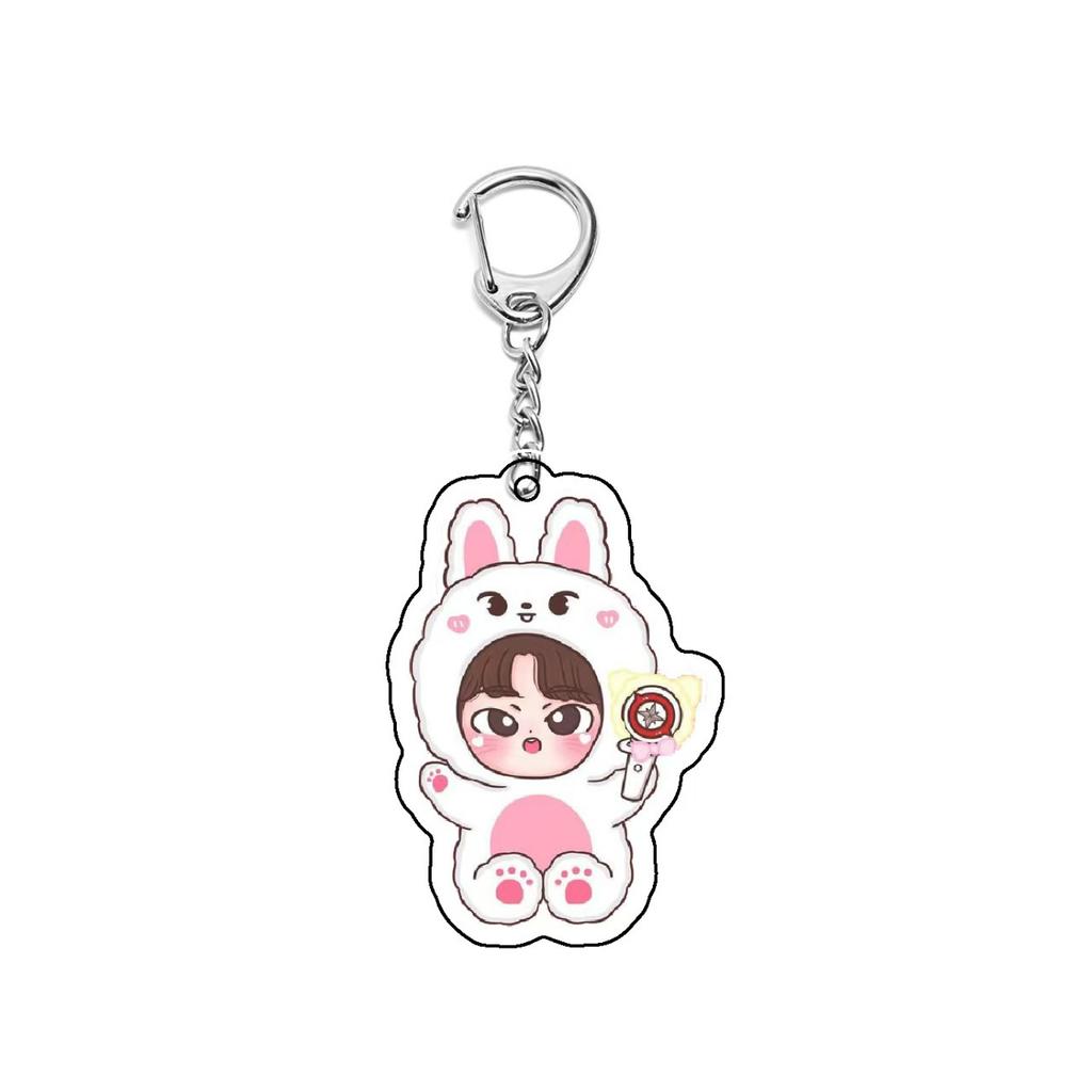 Straykids New Cute Acrylic Keychain Skzoo Peripheral Acrylic Keychain Li Longfu Fang Can Wolf Cub Backpack Accessories