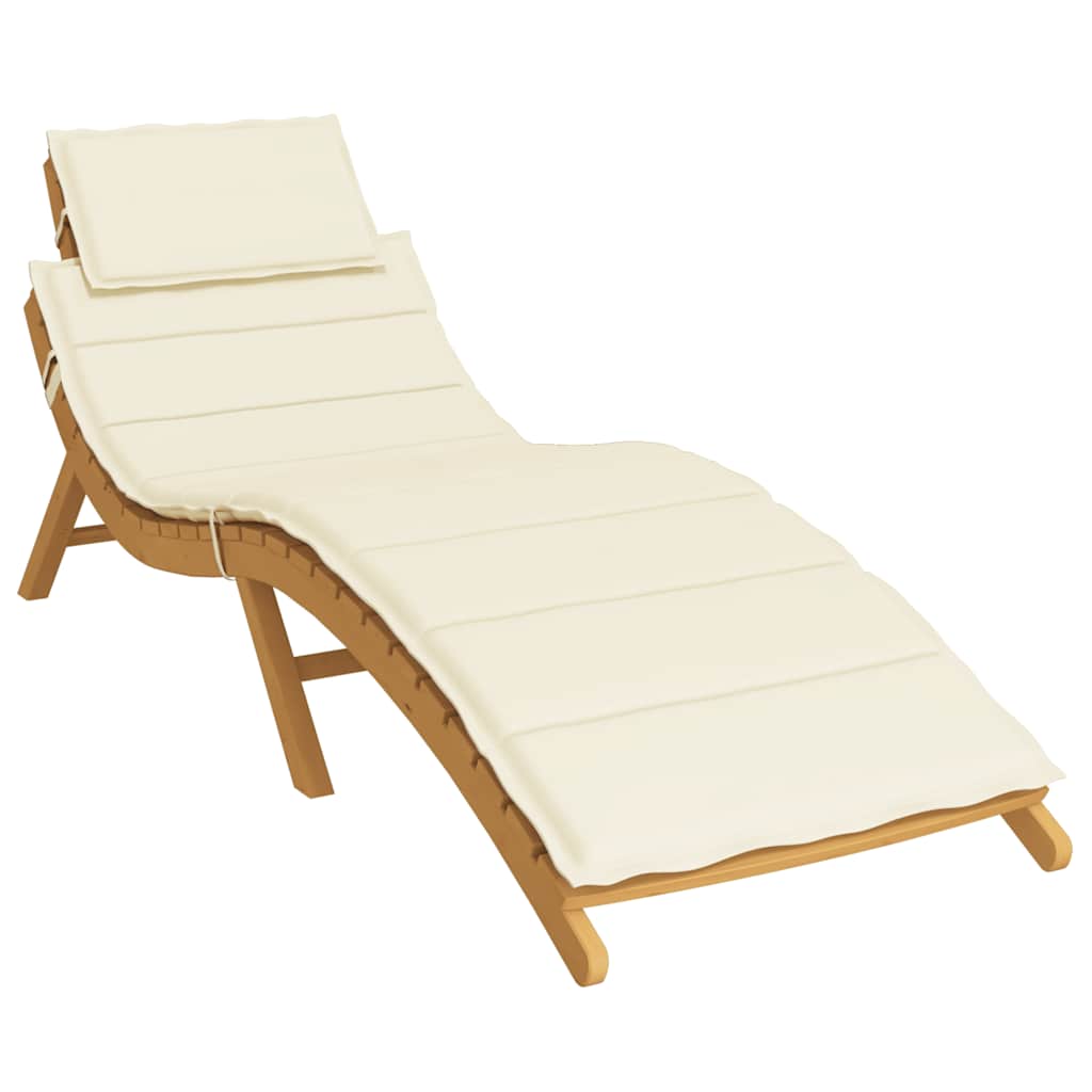 Cream Sun Lounger Cushion 186 X 58 X 4 Cm Oxford Fabric