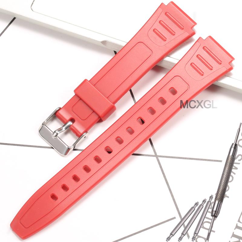 Watch Band For Casio W800H W-800H W-217H Strap Sport Resin Bracelet 18mm Wristband