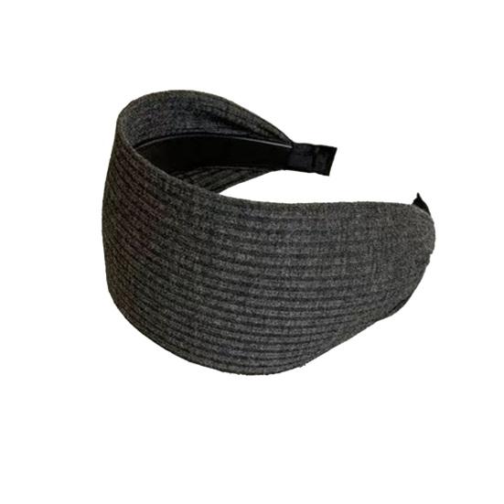 

Women Headband Vertical Pit Texture Soft Fabric Wide-Brimmed Hair Hoop Autumn Winter Makeup Washing Face Hair Accessory темно-серого