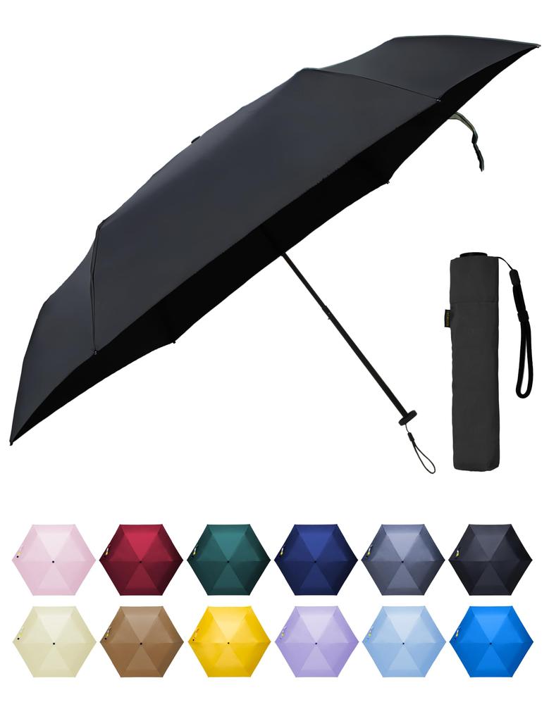 RAINWORX Lightweight Carbon Fiber Manual Folding Large Umbrella, (Black)