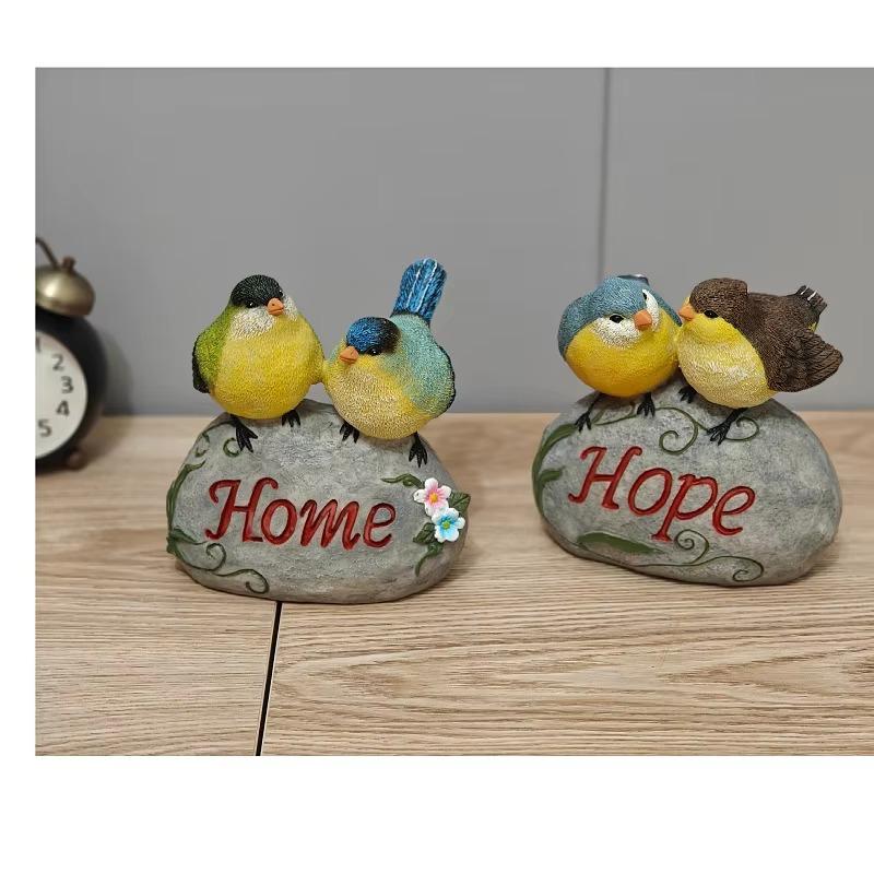 Bird Statue Garden Sculpture Decoration Simulation Stone Bird Living Room Desktop Decoration Creative Crafts