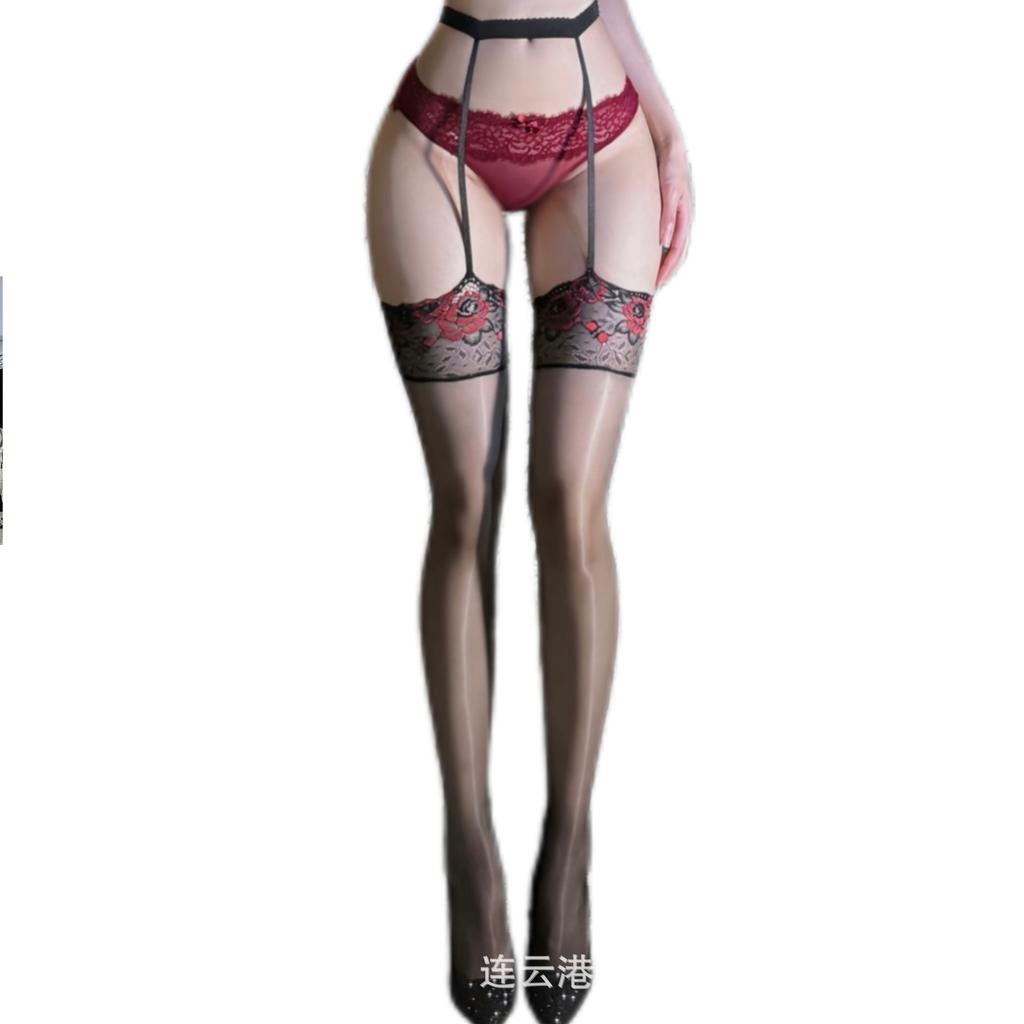 , new products, shiny stockings, lace lace stockings, sexy ultra-thin suspender stockings, stacked pantyhose