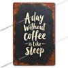 Retro Coffee Metal Tin Sign Vintage Wall Art Decor Grinder Decorative Kitchen Dining Room Home Decor Gift Idea