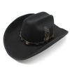 Ull svart og hvit 9,5 cm langs hemming topphattfjær Western cowboyhatt ridehatt herre og kvinner fritid