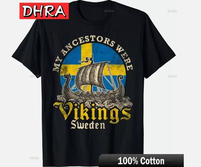 Swedish Sweden Viking Ship Flag Gift Unisex TShirt Graphic TShirt Urban Cool Cute Shirts Tops for Vocation TShirt Netherlands