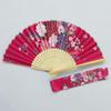 Folding Hand Fan for Women Chinese Japanese Floral Bamboo Hand Fans with Bag Set