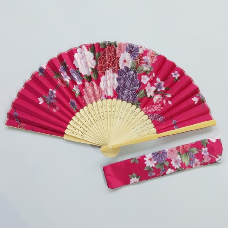 Folding Hand Fan for Women Chinese Japanese Floral Bamboo Hand Fans with Bag Set