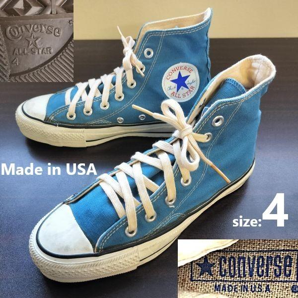 

USED/CONVERSE USA made ALL STAR high-cut sneakers blue women s US4 / 23.0 vintage