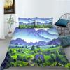 3D Groene Waterval Olieverf Afdrukken Beddengoed Set Dekbedovertrek Met Kussenslopen Twin Koningin Koning Maten 2/3Pcs