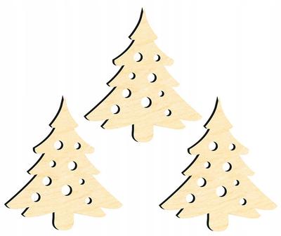 Wooden Christmas Tree Decorations Z36 3 Pcs.