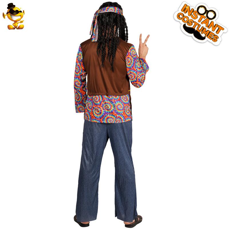 Carnival Adult Big Man 70s Hippie Print Suit Cosplay Cosplay Show Costume