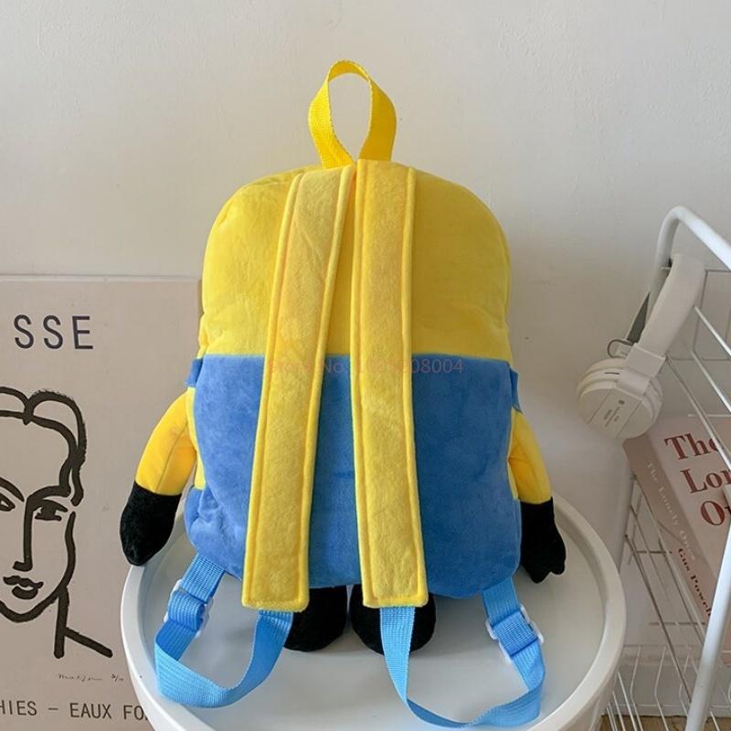 New Cartoon Anime Plush Backpack Minions Doll Large Size School Bag Large Capacity Student Cartoon Backpack Gift