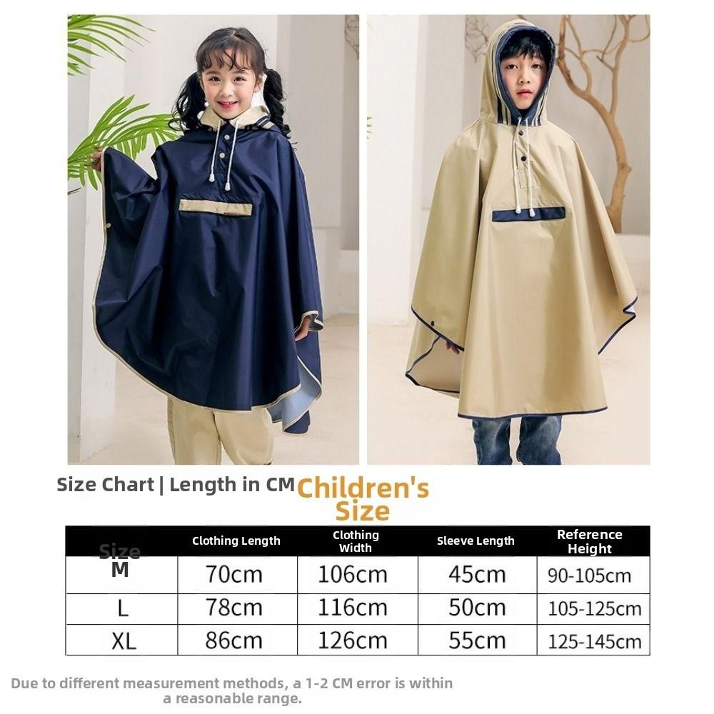 Comfortable Cloak-style Raincoat Breathable Students Rain Jacket School Rain Gear  Outdoor