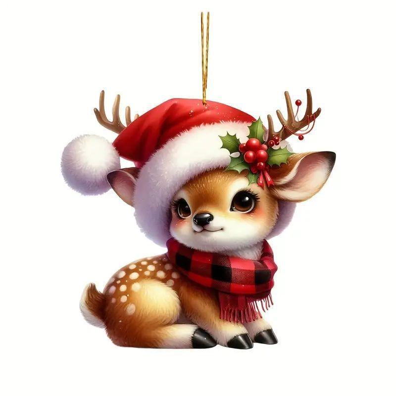 

Colorful Reindeer Acrylic Car Hanging Decoration For Fun Spirit Holiday