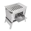 Portable Wood Burning Stove Camping Tent Stove Foldable BBQ Grill with 3 Cooking Modes Stainless Steel for Outdoor Picnic Backpacking