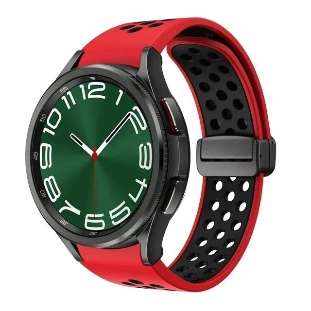 Magnetic Silicone Band for Samsung Galaxy Watch 6 Classic 43 47mm 4 42 46mm 5 Pro 45mm No Gaps Loop Strap for 4/5/6 40 44mm Belt