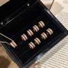 Light Luxury, High-End Sense, Antique Color, Ruby Three-Row Diamond Ring, Necklace, Luxury Temperament Set