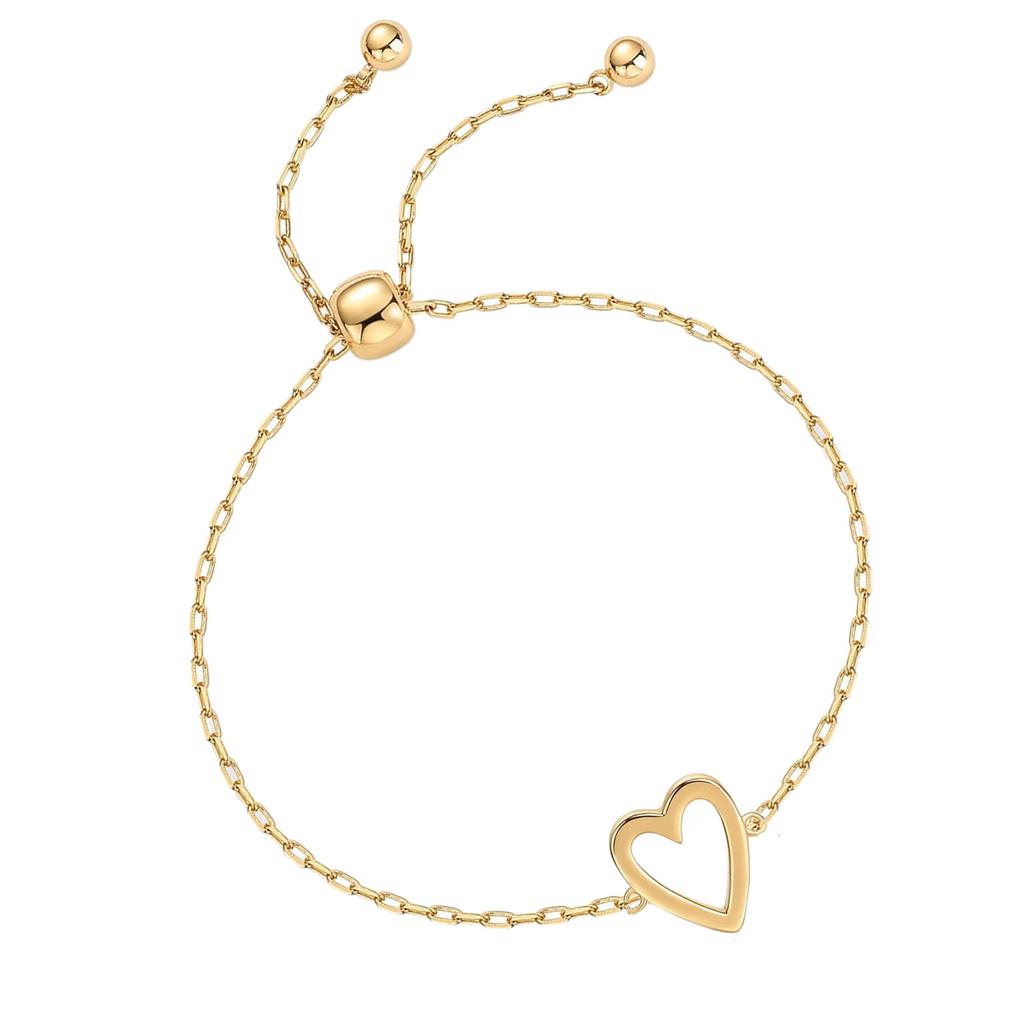 Fashionable Hollow Heart Charm Bracelet Stainless Steel Adjustable Chain Accessory Fashion Jewelry Gift for Her