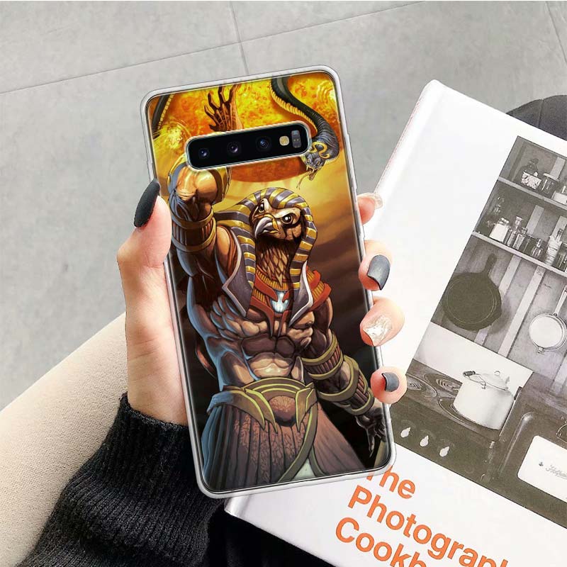 Egypt Nefertiti Anubis Ankh Cat Phone Case for Samsung Galaxy A52 A51 A50S A12 A22 A32 A72 A10S A30S A31 A71 Note 20 Ultra 10 Pl
