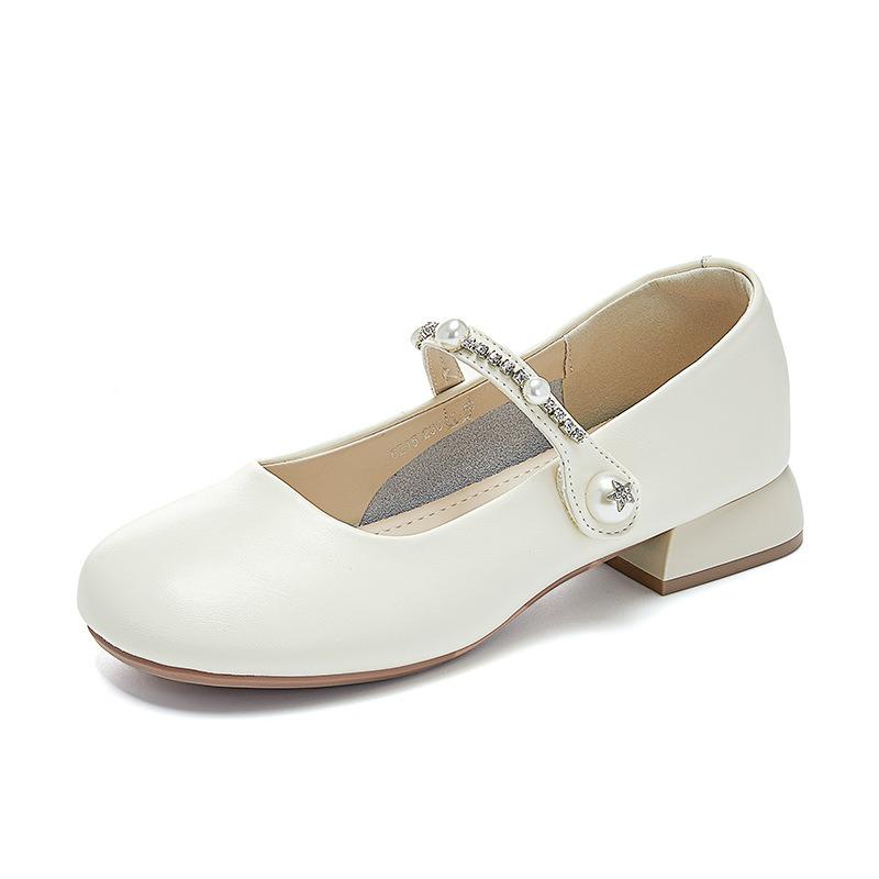 Leather Mary Jane shoes women's summer new Velcro bow single shoes women's casual versatile commuter women's shoes