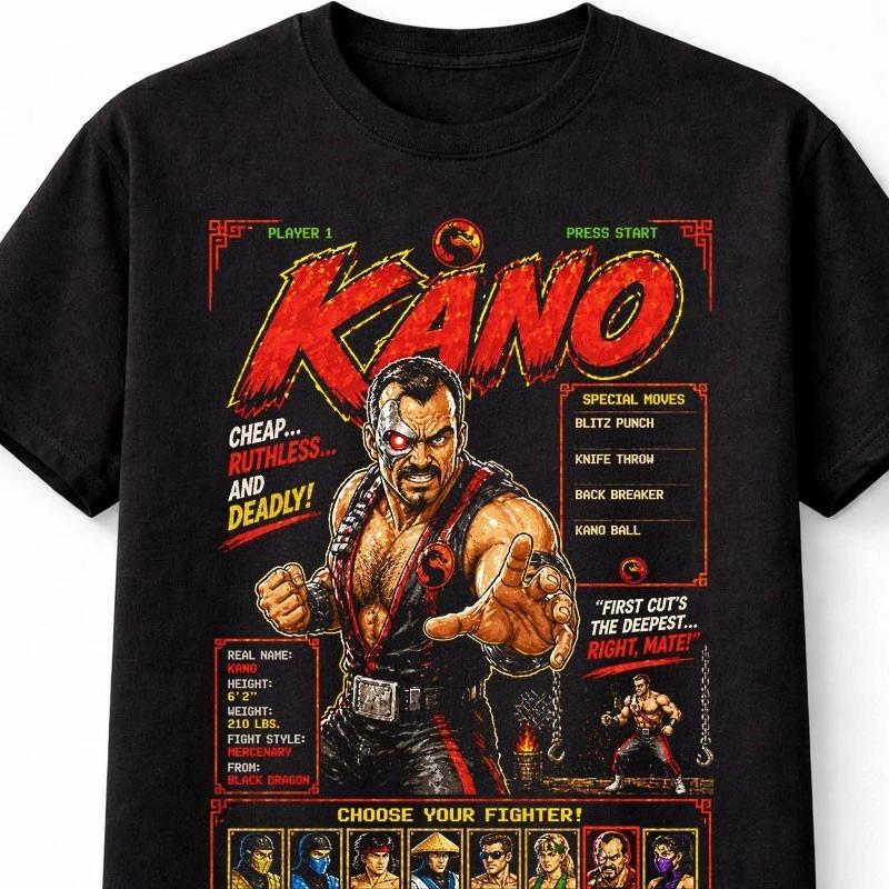 Kano Mortal Kombat Retro Arcade Fighter TShirt Classic Unisex TShirt S