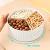 With Compartments Divided Serving Tray with Lid Veggie Tray Portable Snack Box Food Container for Biscuits, Candy, Fruits, Nuts