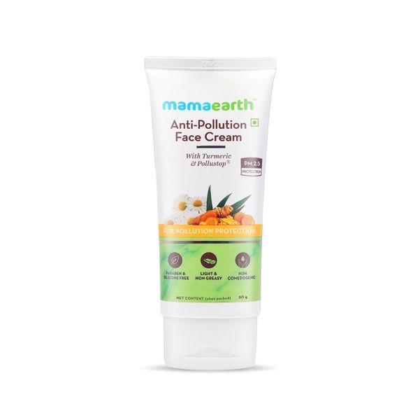Mamaearth Anti-Pollution Daily Face Cream For Glowing Skin & UV Protection 80ml | Oil-Free Moisturizer For Dry Oily Skin Types