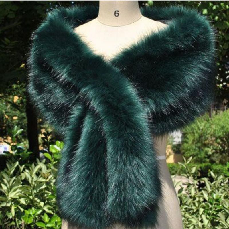 Autumn Winter New Sexy Fashion Women Casual Faux Fur Keep Warm Party Evening Bride Cape Scarf Shawl Clothes Autumn Winter Clothes