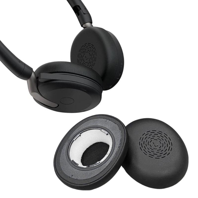 Memory Foam Replacement Ear Cushions with Protein Leather Strong Noise Isolating Ear Pad for Evolve2 65
