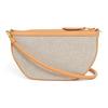 Burberry Olympia Messenger Bag  Half-moon Style  Embossed Logo  Fabric and Leather Combination  Handheld and Shoulder Bag  Women's  Brown