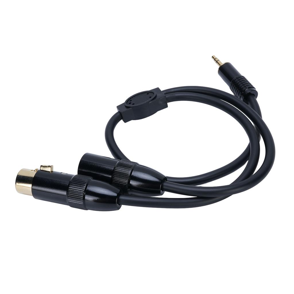 3.5mm to XLR Splitter Cable 0.5m Length 3.5mm Stereo Plug to 3 Pin XLR Male and Female Connector Cab
