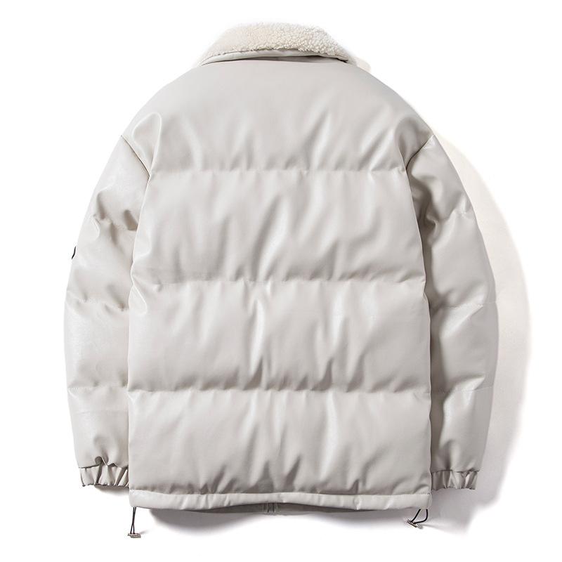 Winter Leder Baumwollgepolsterte Kleidung PU Weiches Leder Paar Lederkleidung Herren- und Damen-Gleiche Baumwollgepolsterte Jacken Lederjacken