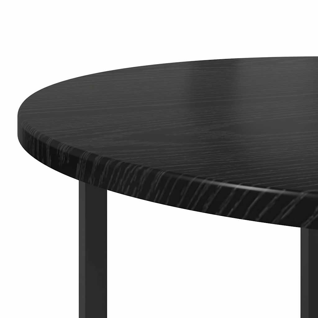 Side Table Set 2 Pcs Black Oak Look
