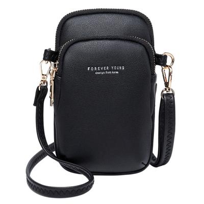 Neueste Damen-Umhängetasche, einfarbig, mit mehreren Taschen, Kunstleder, Handy-Geldbörse