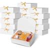 Paper Gift Boxes 5Pcs with Delicate Bow Ribbon Portable for Birthday Wedding Party Candy Snack Storage