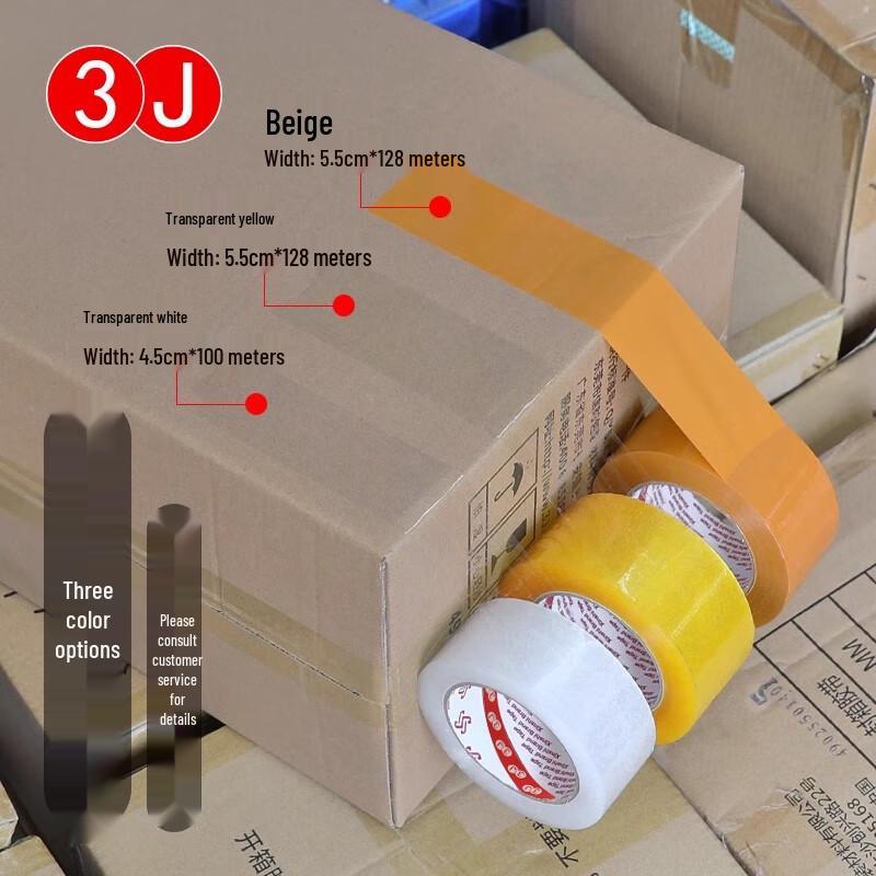 3J Large Roll Transparent Packing Tape