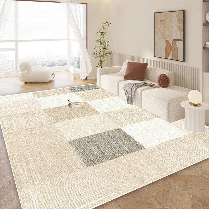 Modern Geometric Carpet Living Room Luxury Home Decoration Sofa Non-slip Large Area Rugs Cream Wind Bedroom Bedside Floor Mats
