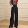 Women's Wool Blend Straight Leg Trousers - High Waist, Slimming, Plus Size, Drape, Versatile for Autumn/Winter 2025