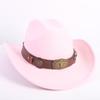 Popular European and American Fashion OL Style One-word Cowboy Hat Men's and Women's High-end Top Hat Jazz Hat Felt Hat