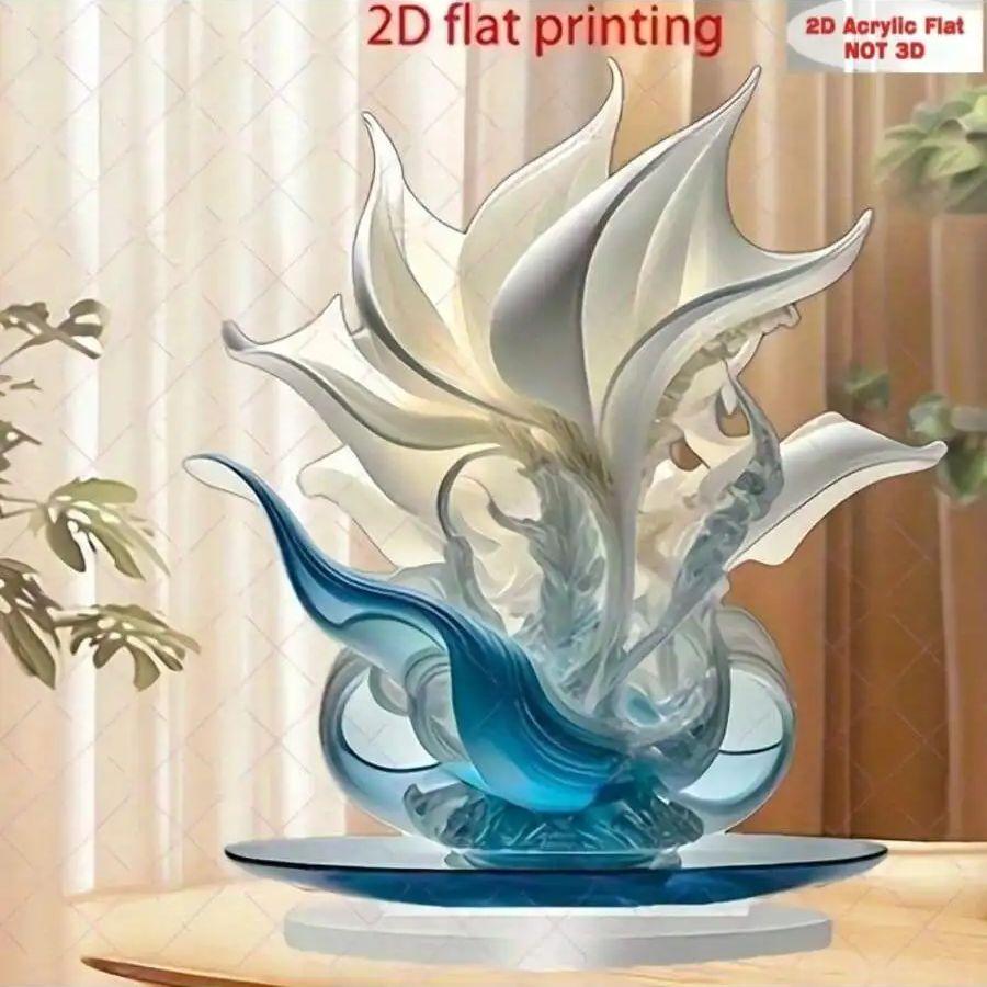 1 Stück elegante Lilienvase Heim- und Bürodekoration Ornamente, weiß und blau gestaltet Tischdekorationen