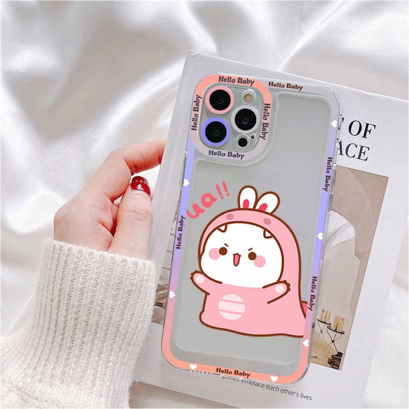 Mochi Peach Cat Phone Case for iPhone 11 12 13 Mini Pro Max 14 Pro Max Case shell