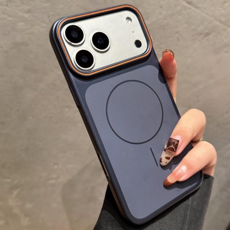 

Luxury Matte Metalic Magnetic Case For iPhone 17 Air 16 15 14 13 Pro Max Plus Shockproof Hard For Magsafe Wireless Charge Cover iPhone 15 тёмно-синий