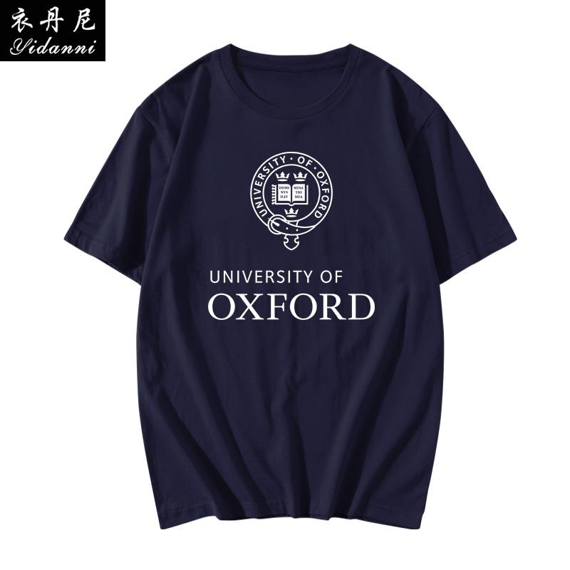 Oxford University British School Uniform Printed Tshirt Summer Unisex Couples Shortsleeved Crew Neck Top Mens Tshirt