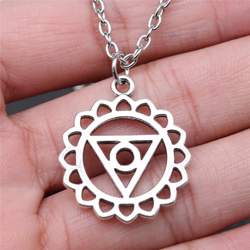 Celtic Symbols Hexagrams Mystical Amulet Pendant Antique Bronze Metal Daughter Collar Necklace Handmade